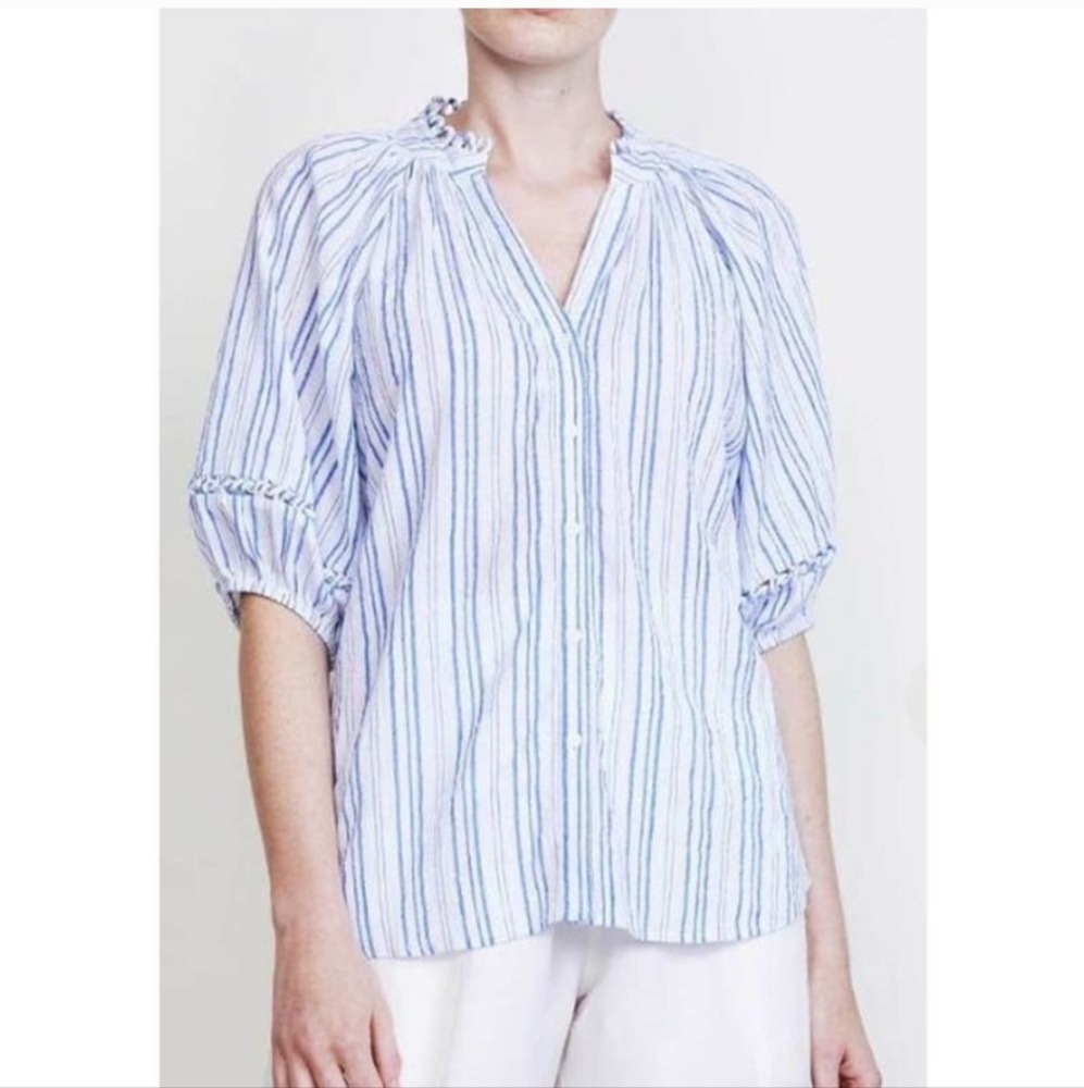 Apiece Apart Blue White Stripes Mitte Top Sz. M